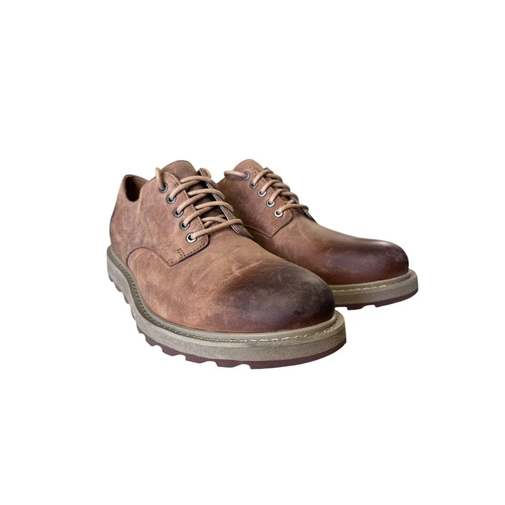 Sorel Madson Brown Leather Lace Up Comfort Oxfords Shoes Men Size 9 No Box
